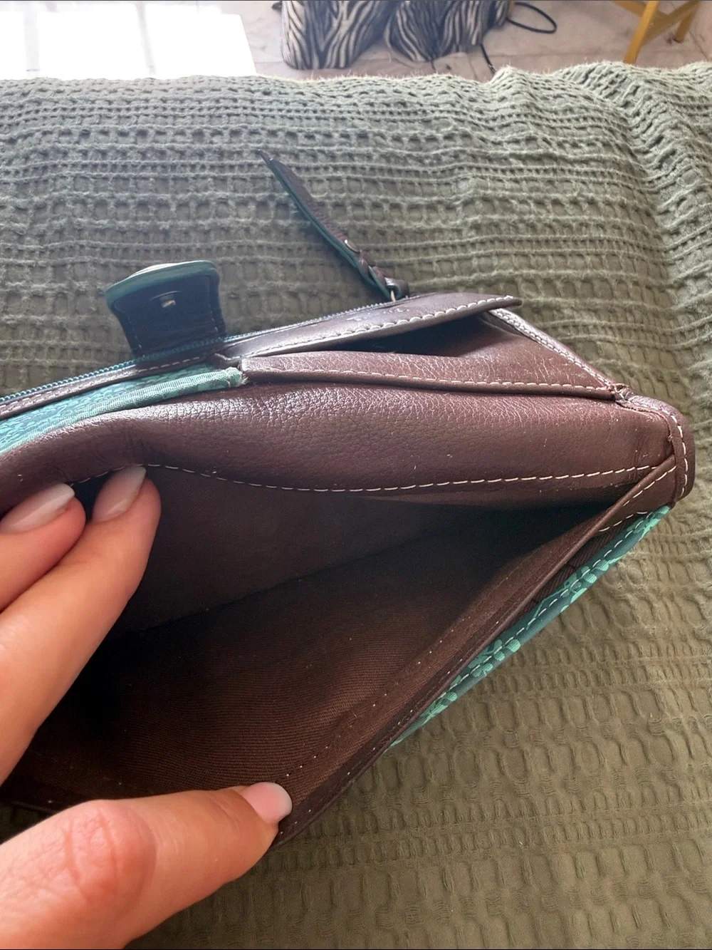Fossil Floral Patchwork Leather Zip Around Wallet (Vintage)